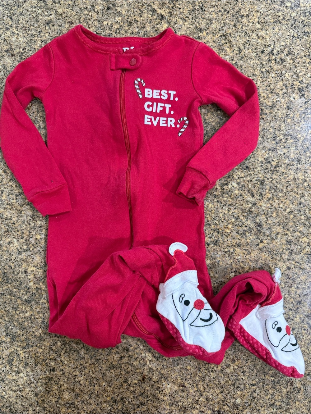 The Children's Place Red Holiday One-Piece Footed Pajamas